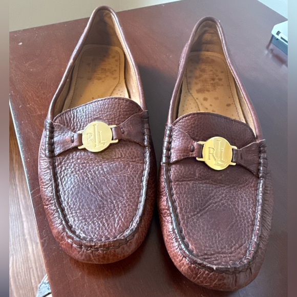 Ralph Lauren Shoes - Ralph Lauren Leather Loafers with Gold Emblem